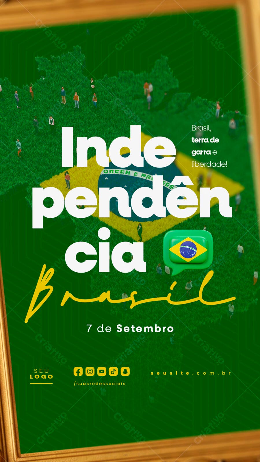 Flyer 7 de Setembro Independência Brasil PSD Editável