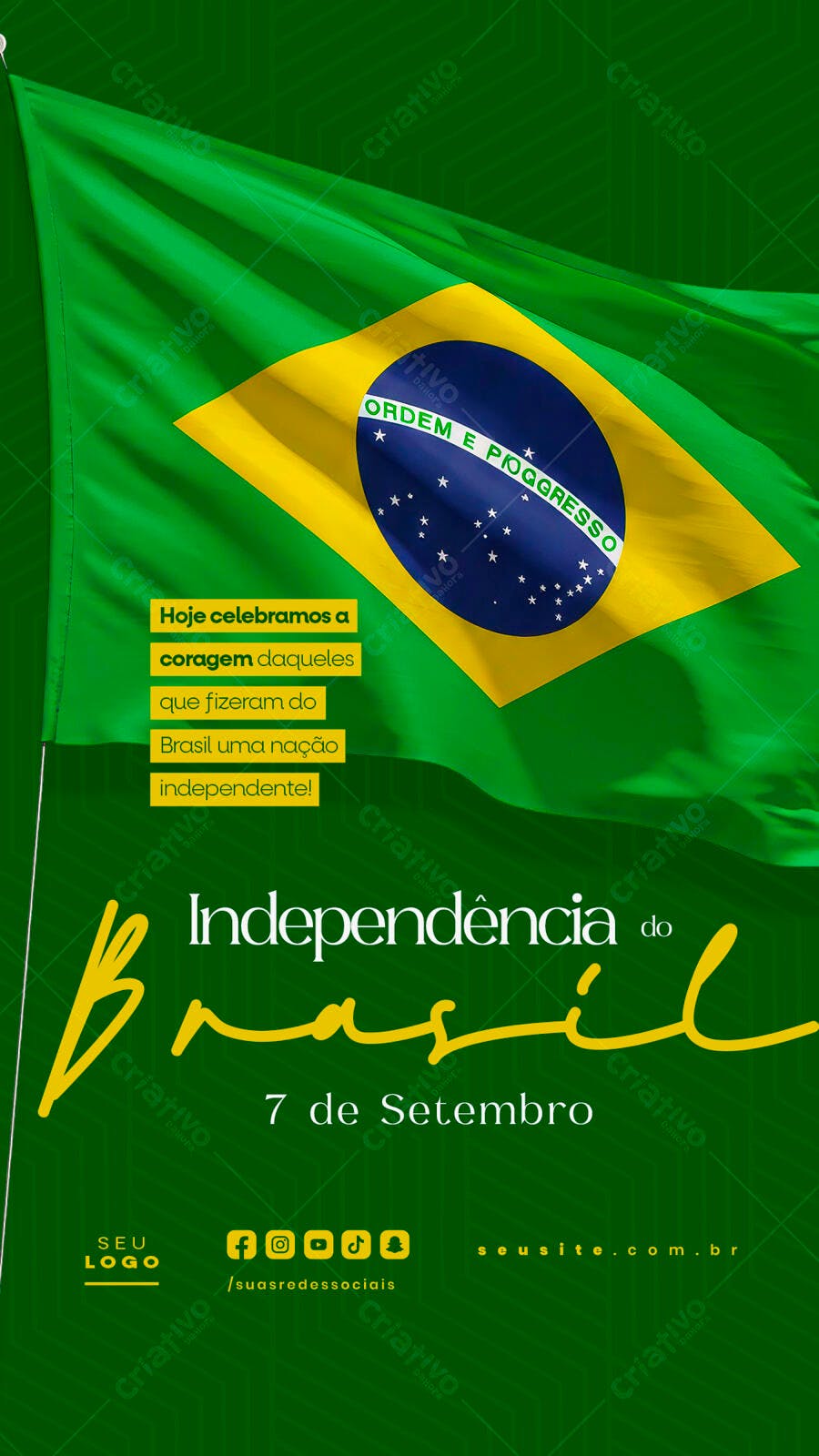 Flyer 7 de Setembro Independência do Brasil PSD Editável