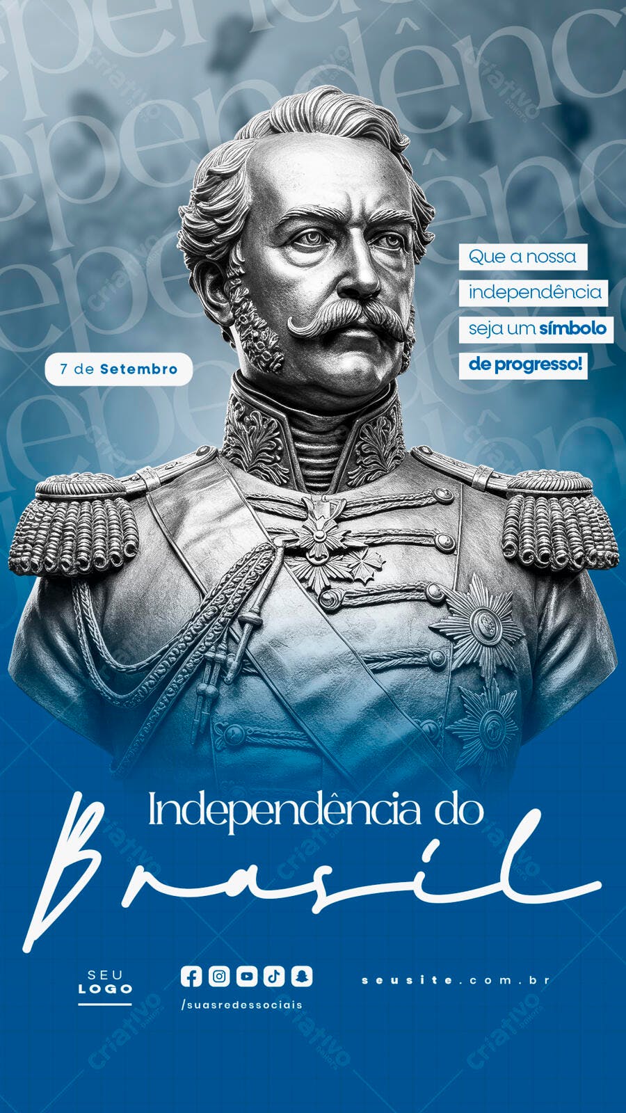 Flyer 7 de Setembro Independência do Brasil PSD Editável