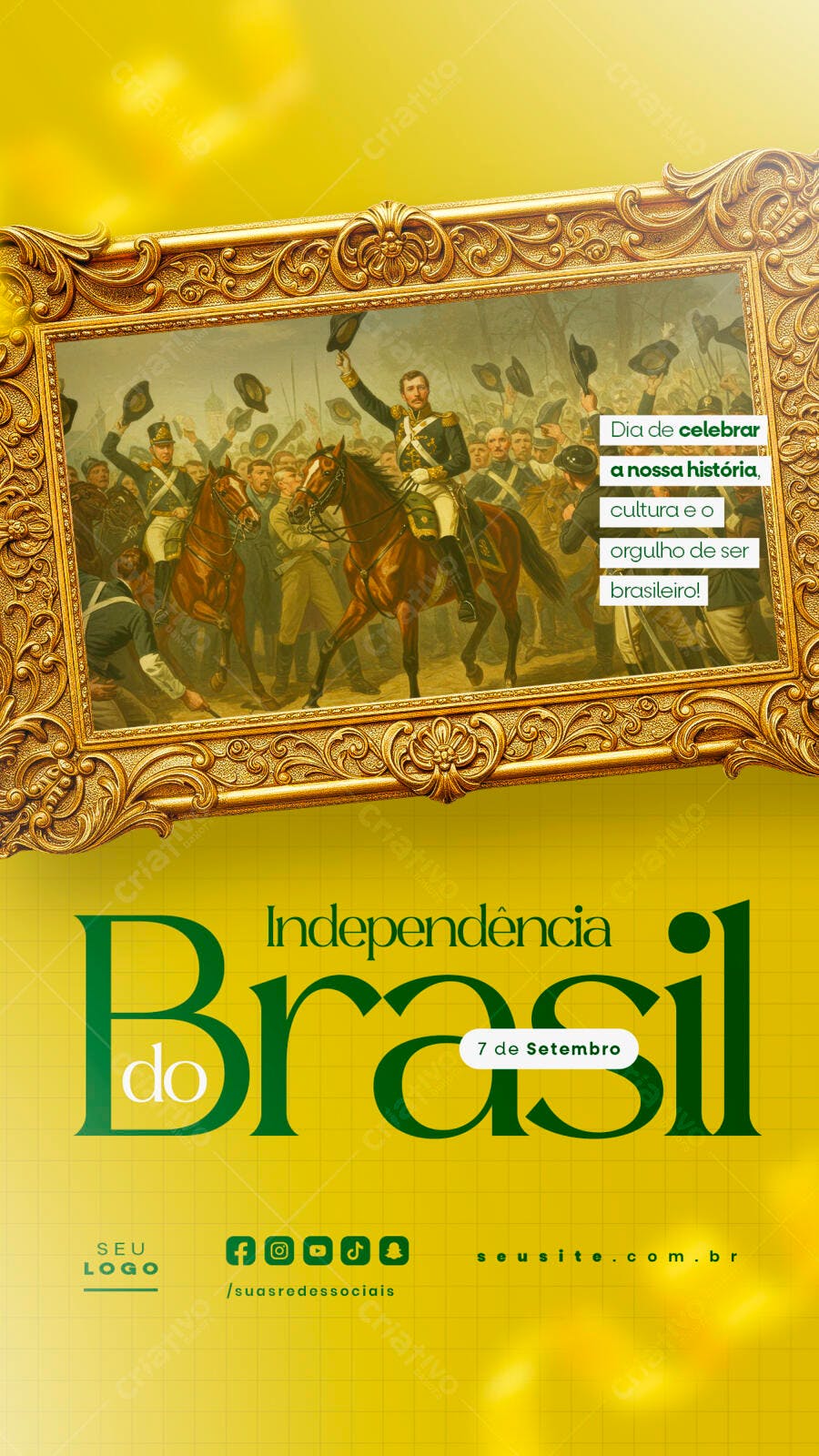 Flyer para o Dia da Independência do Brasil PSD Editável