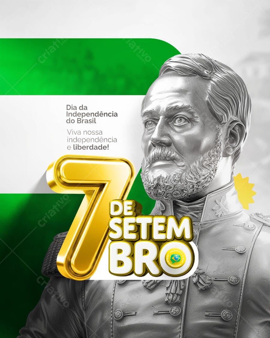 Flyer 7 de Setembro Independência do Brasil PSD Editável