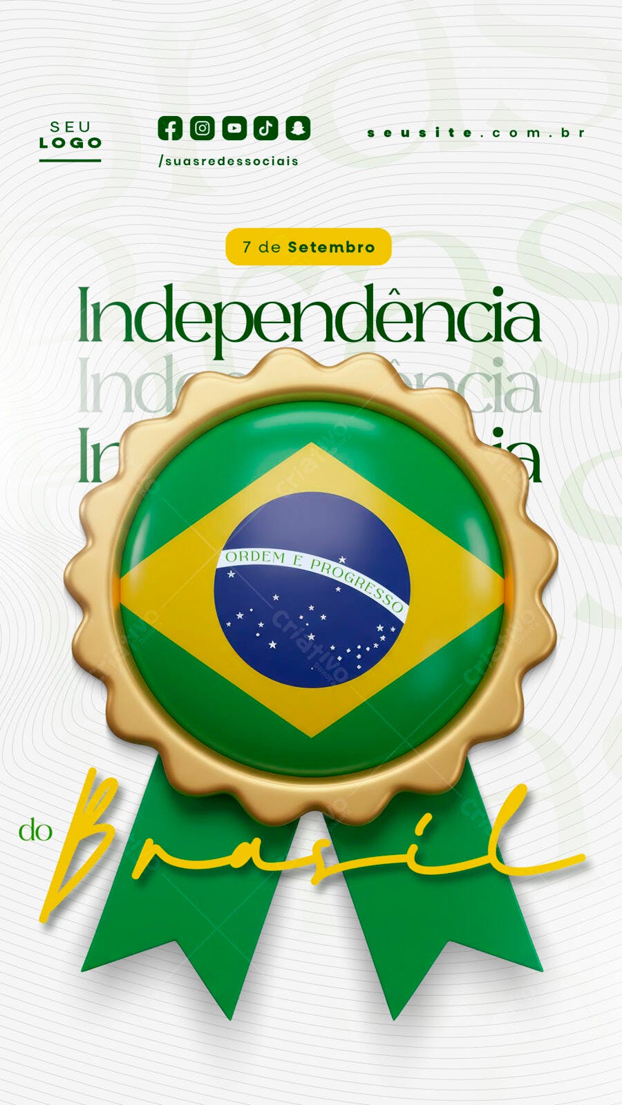 Flyer 7 de Setembro Independência do Brasil PSD Editável