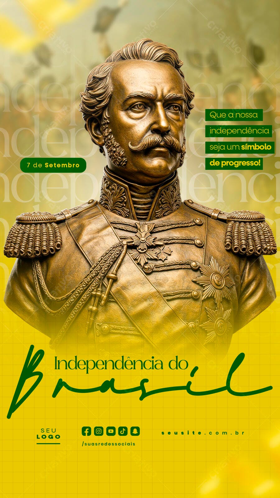 Flyer 7 de Setembro Independência do Brasil PSD Editável