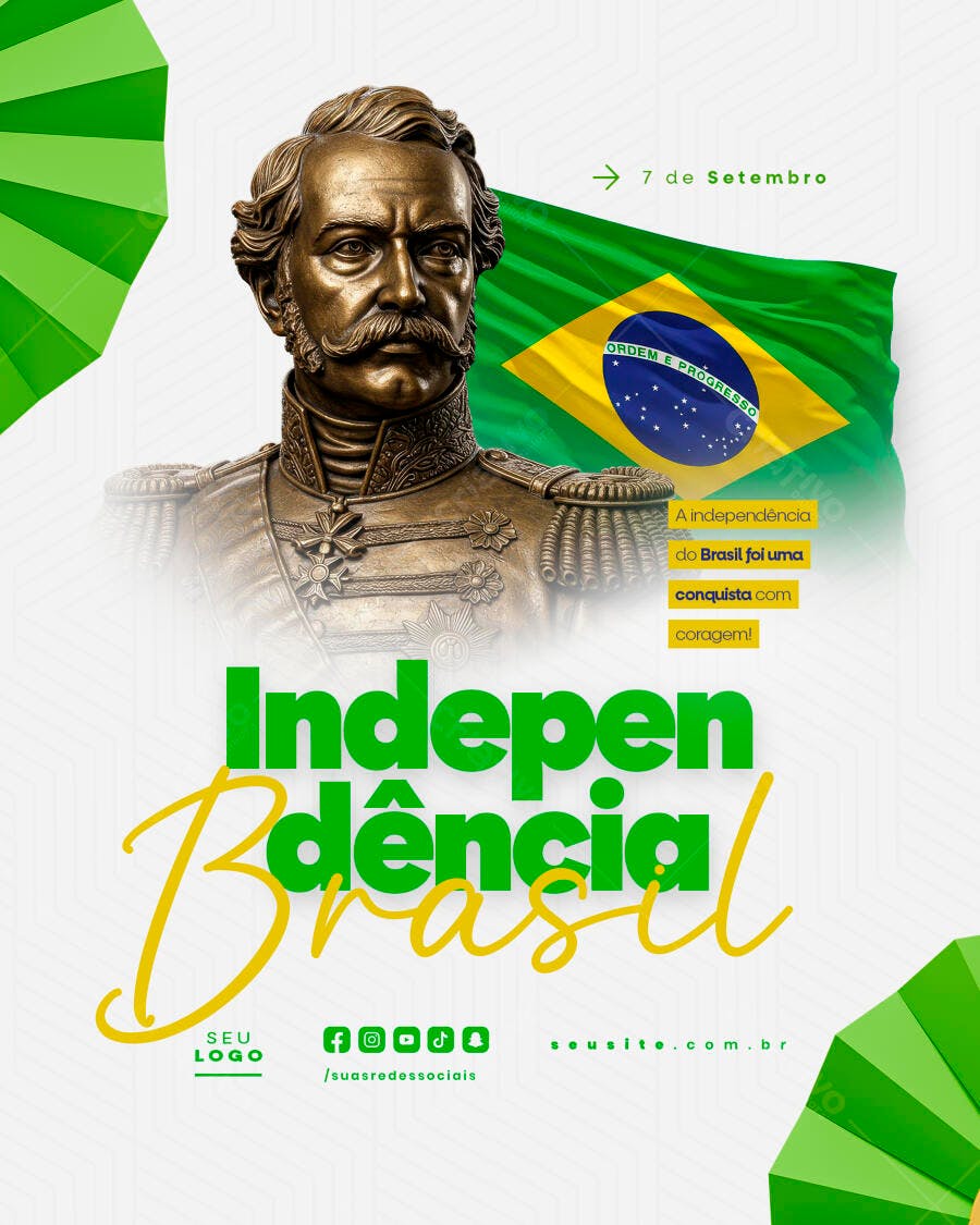 Flyer 7 de Setembro Independência do Brasil PSD Editável