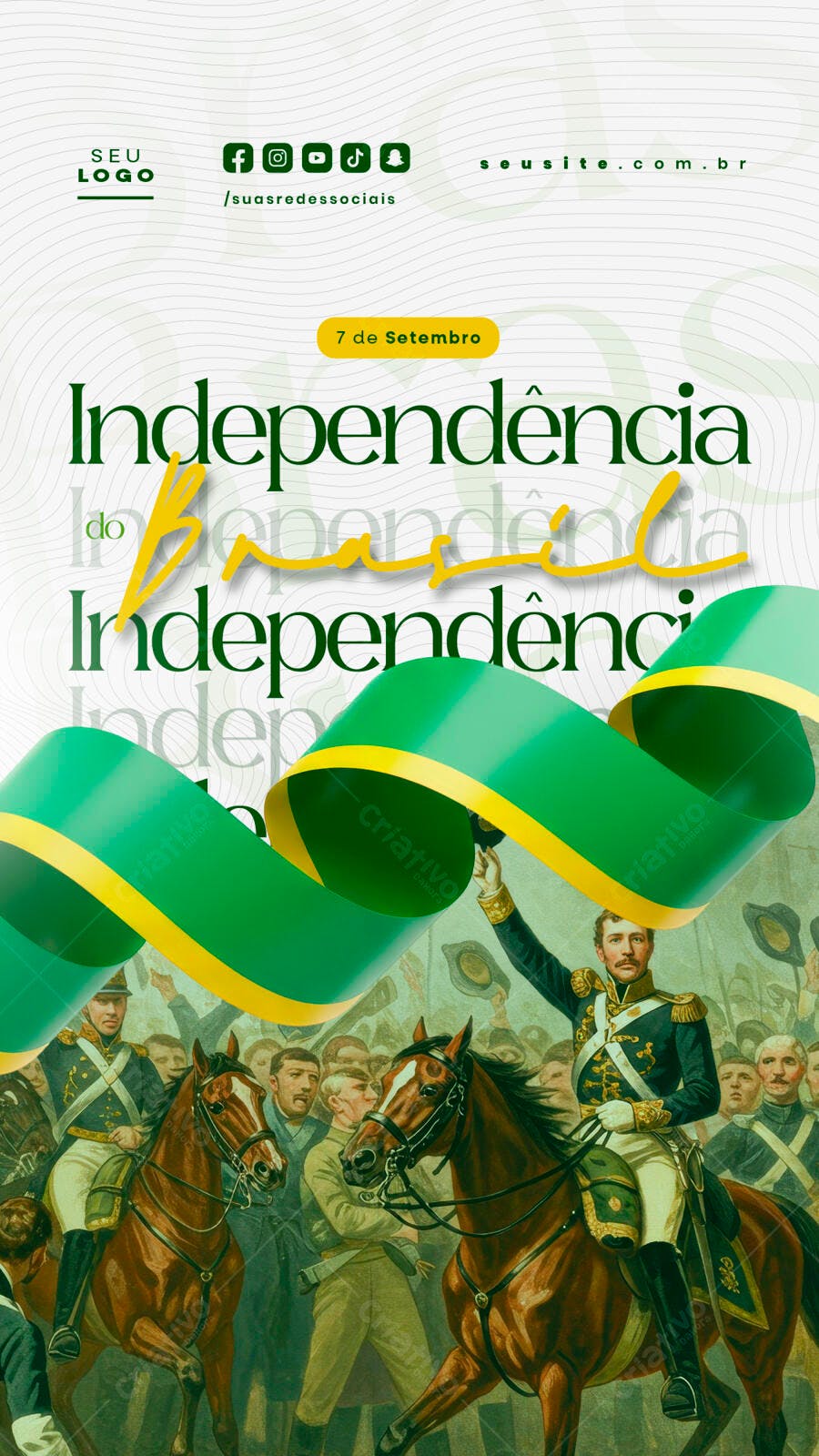 Flyer 7 de Setembro Independência do Brasil PSD Editável