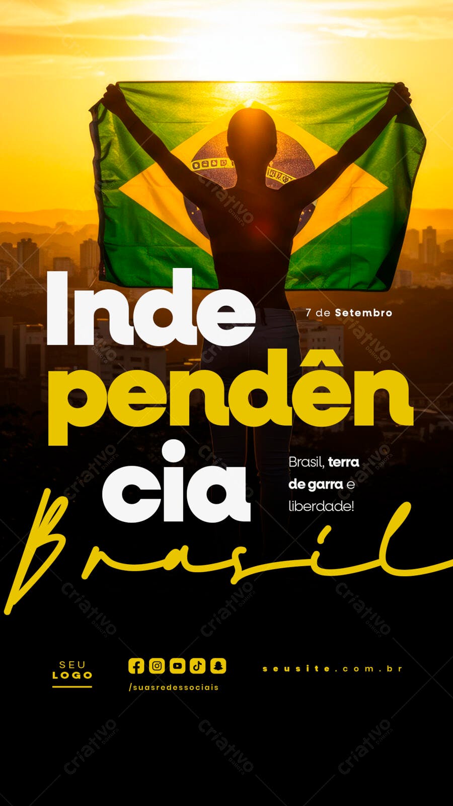 Flyer 7 de Setembro Independência do Brasil PSD Editável