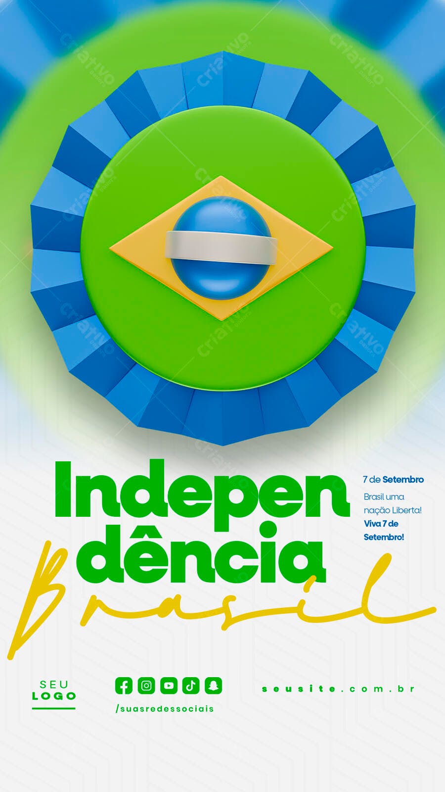 Flyer 7 de Setembro Independência do Brasil PSD Editável