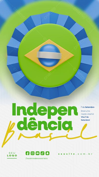 Independência do Brasil 7 de Setembro Story social media editável  (9)