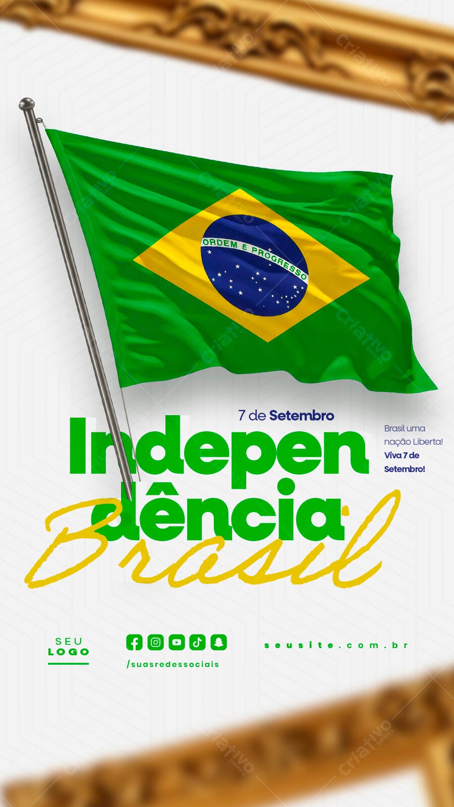 Flyer 7 de Setembro Independência do Brasil PSD Editável
