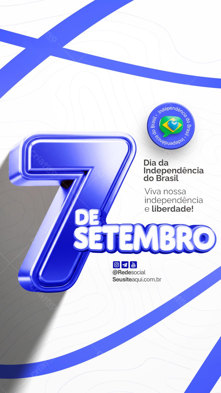 Flyer 7 de Setembro Independência do Brasil PSD Editável