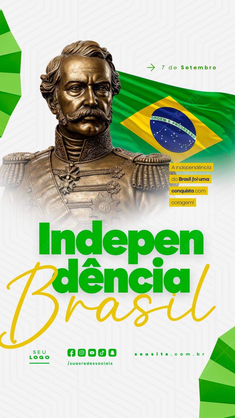 Flyer 7 de Setembro Independência Brasil PSD Editável