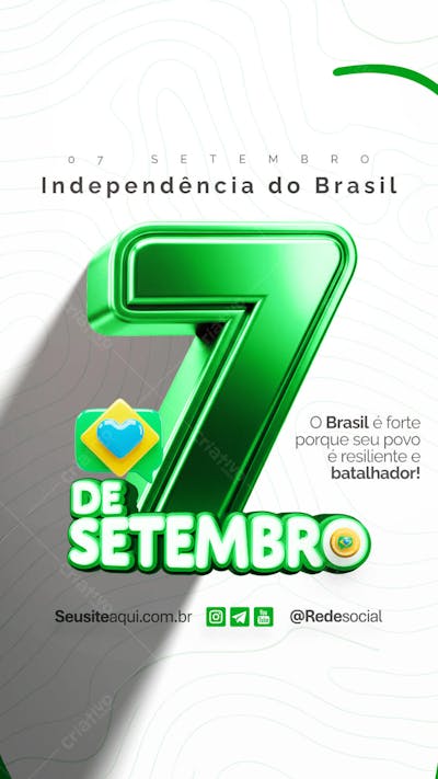 07 de Setembro Dia da Independência do Brasil Social Media PSD Editável (25)