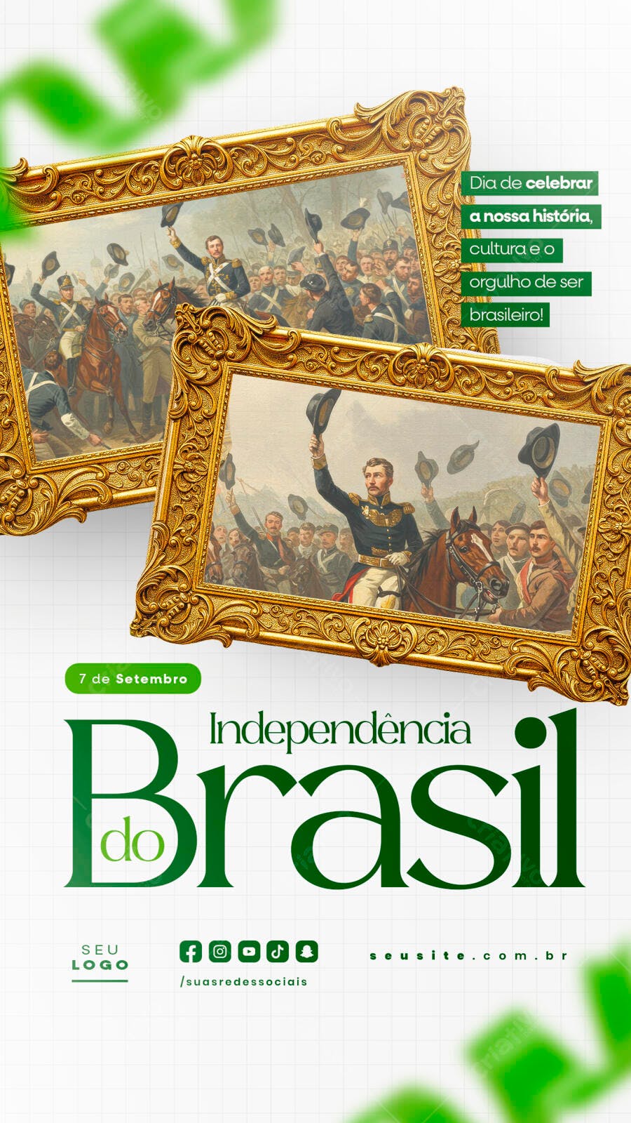 Flyer 7 de Setembro Independência do Brasil PSD Editável
