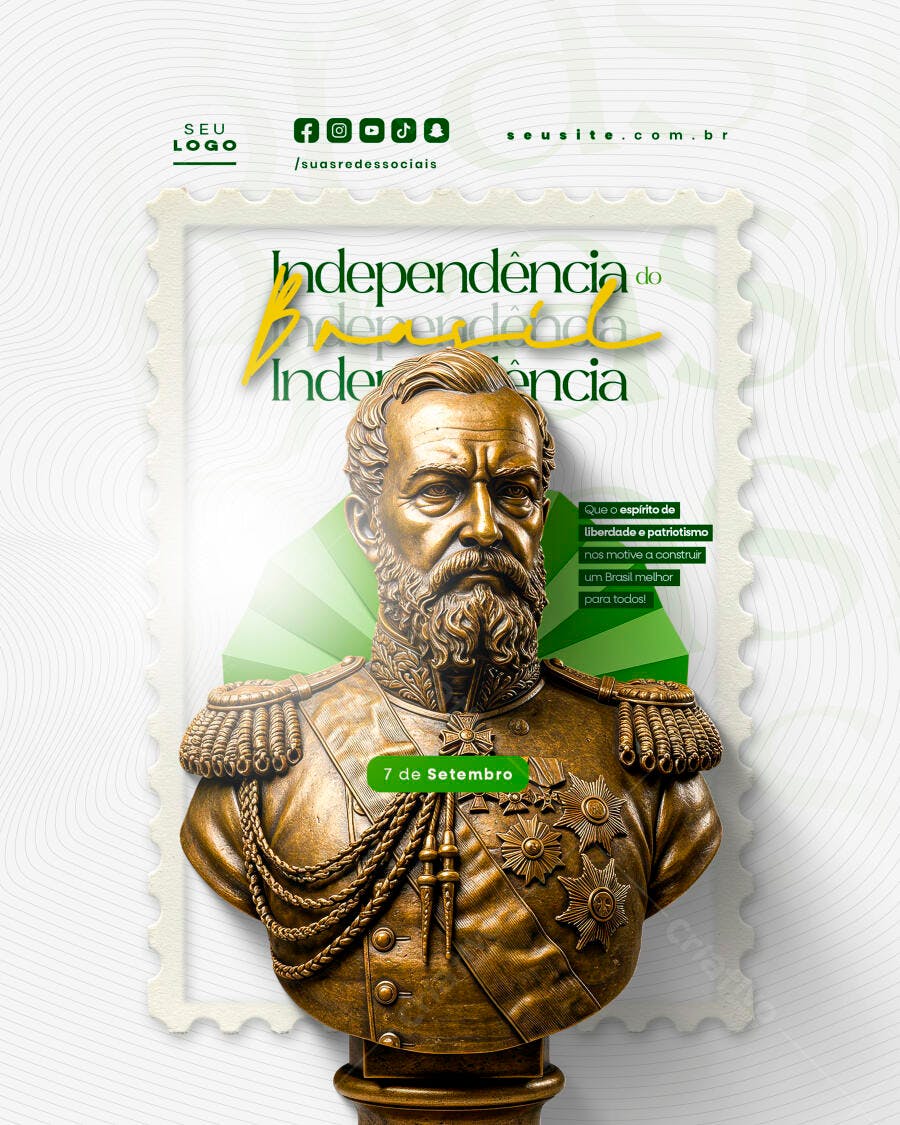 Flyer 7 de Setembro Independência do Brasil PSD Editável