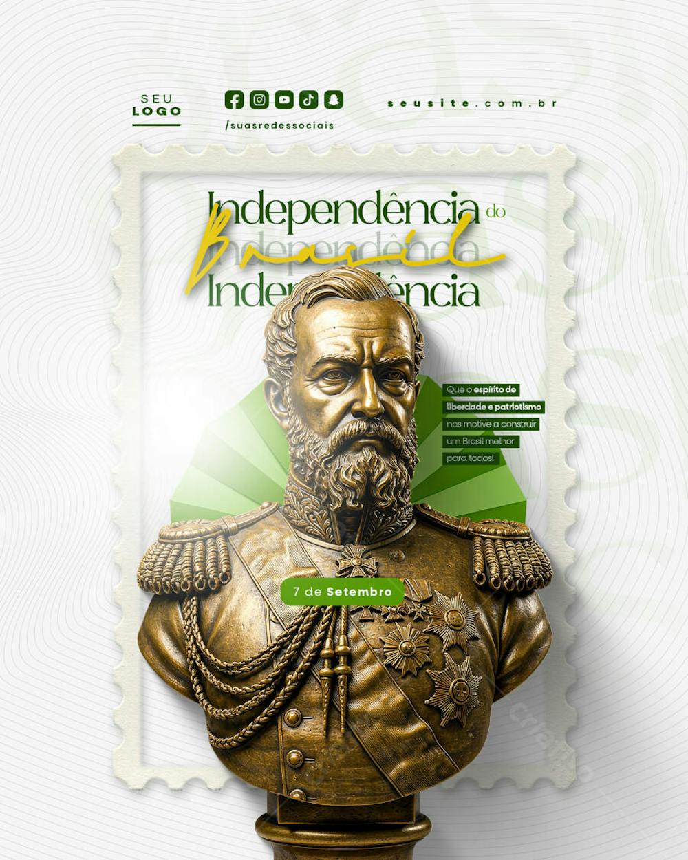 Independência do Brasil 7 de Setembro Feed social media editável  (28)