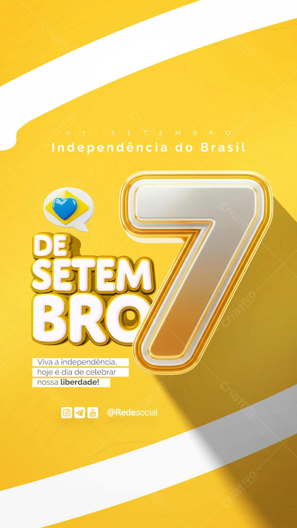 07 de Setembro Dia da Independência do Brasil Social Media PSD Editável (27)