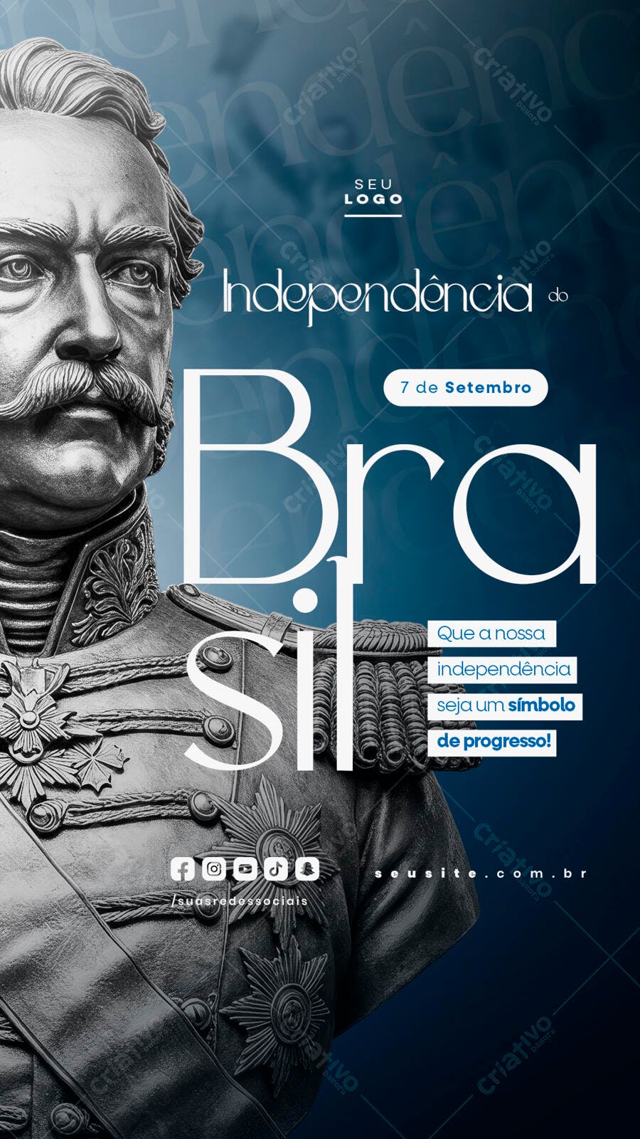 Flyer 7 de Setembro Independência do Brasil PSD Editável