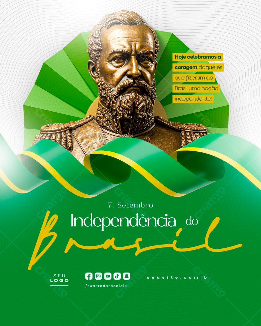Flyer 7 de Setembro Independência do Brasil PSD Editável