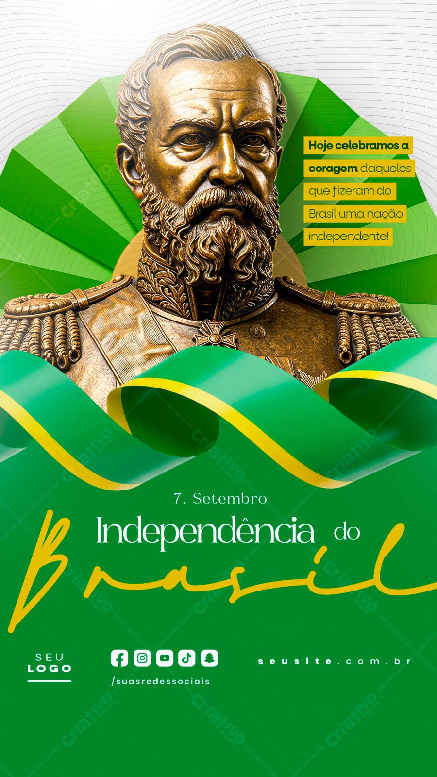 Flyer 7 de Setembro Independência do Brasil PSD Editável