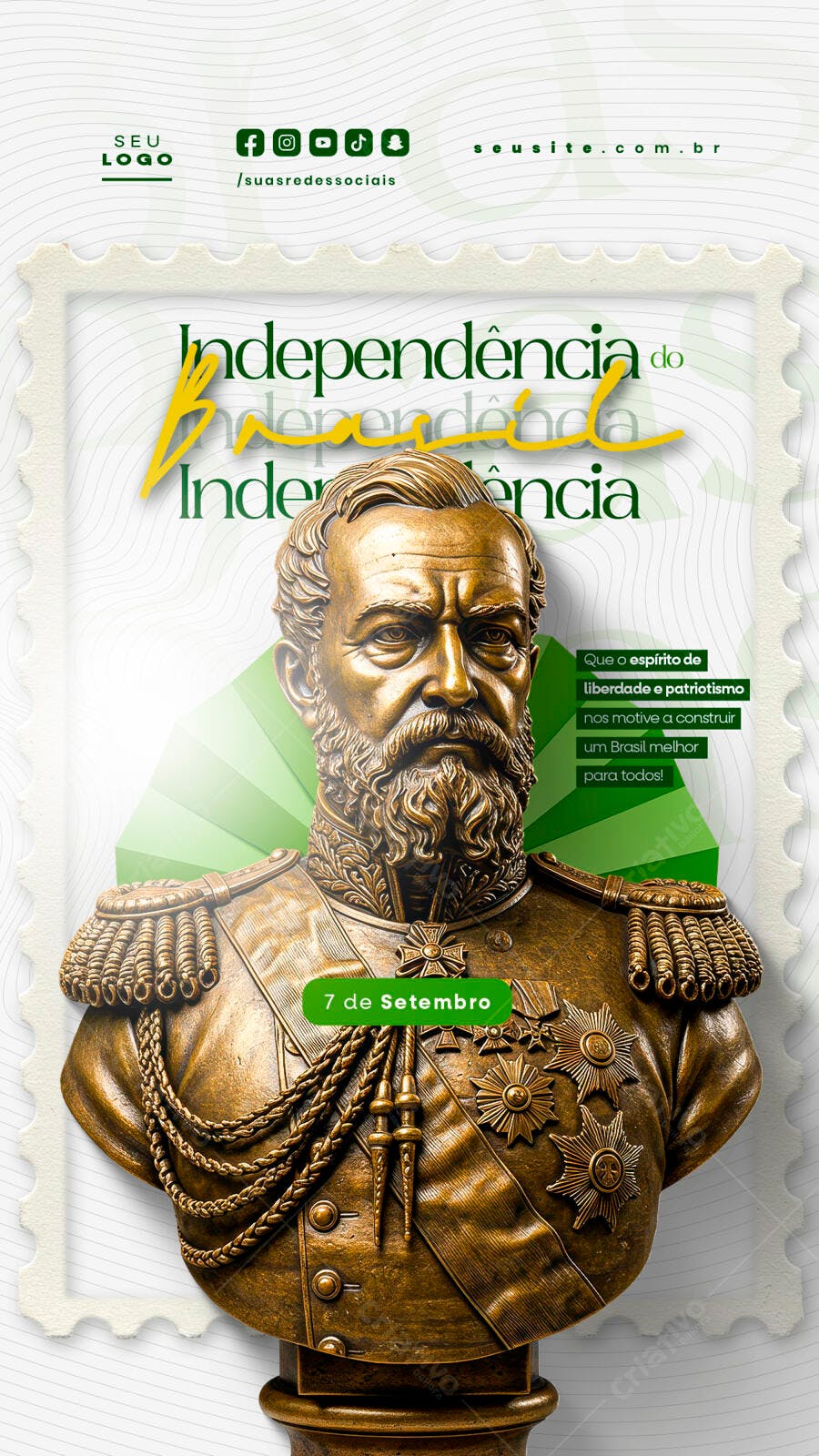 Flyer 7 de Setembro Independência do Brasil PSD Editável