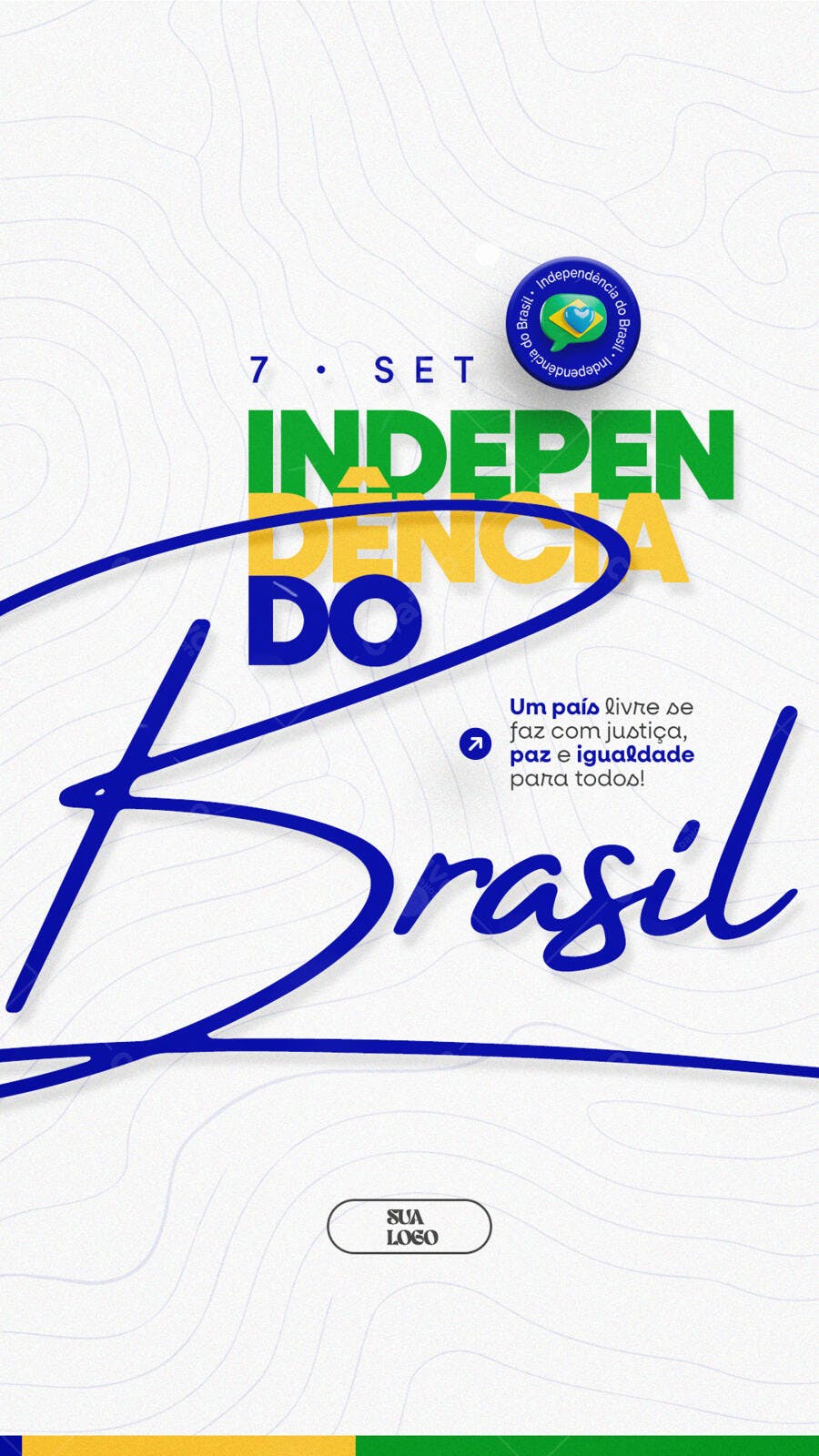 Flyer 7 de Setembro Independência do Brasil PSD Editável