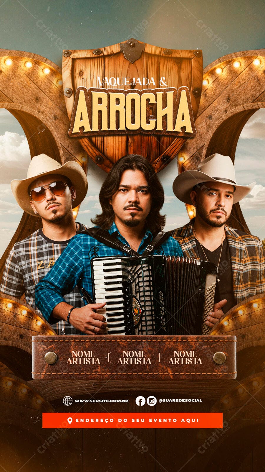 Flyer Vaquejada e Arrocha PSD Editável