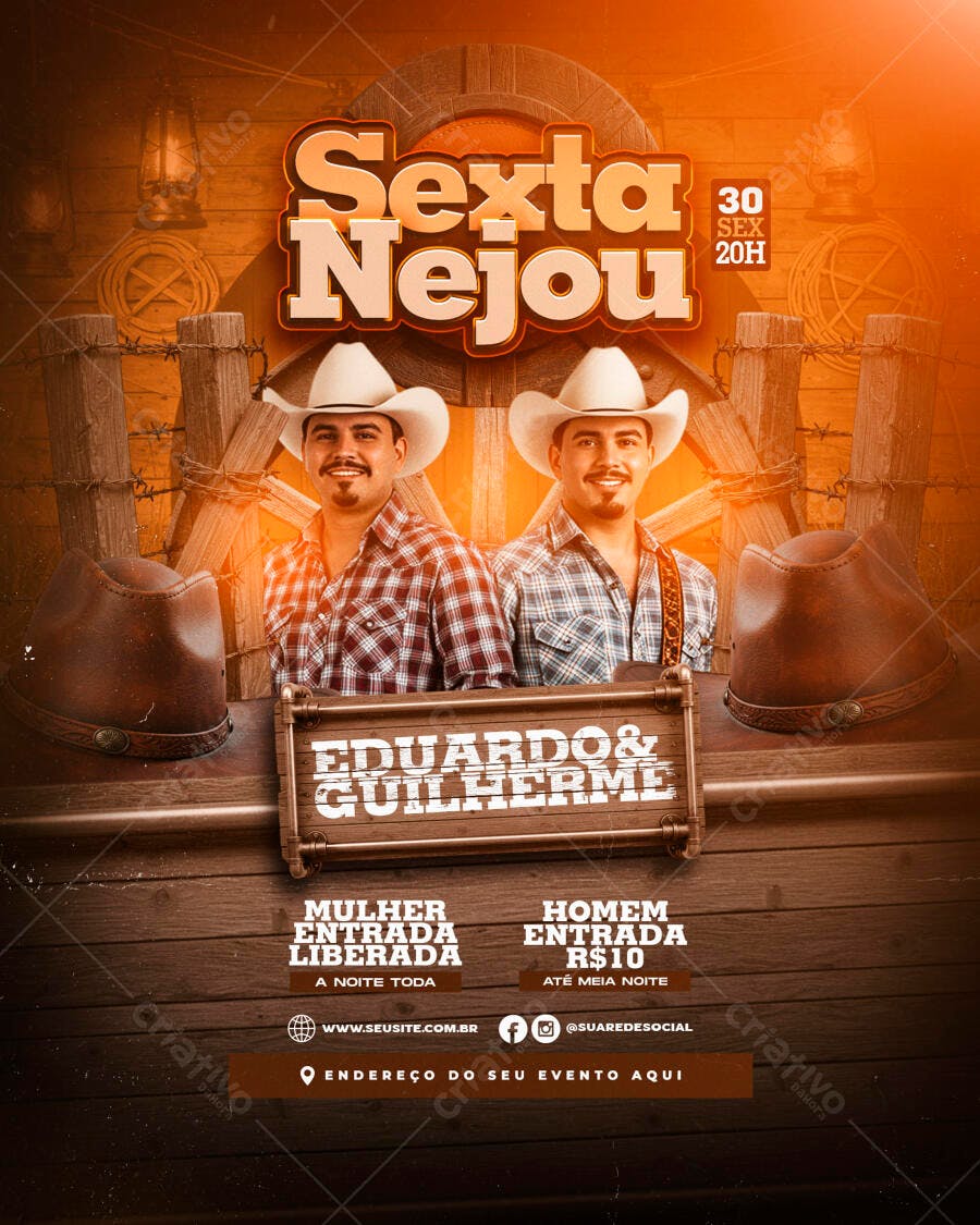Flyer Sertanejo Sexta Nejou PSD Editável