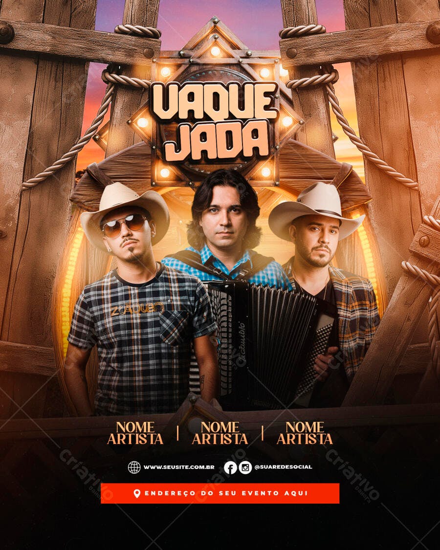 Flyer para Show Sertanejo PSD Editável
