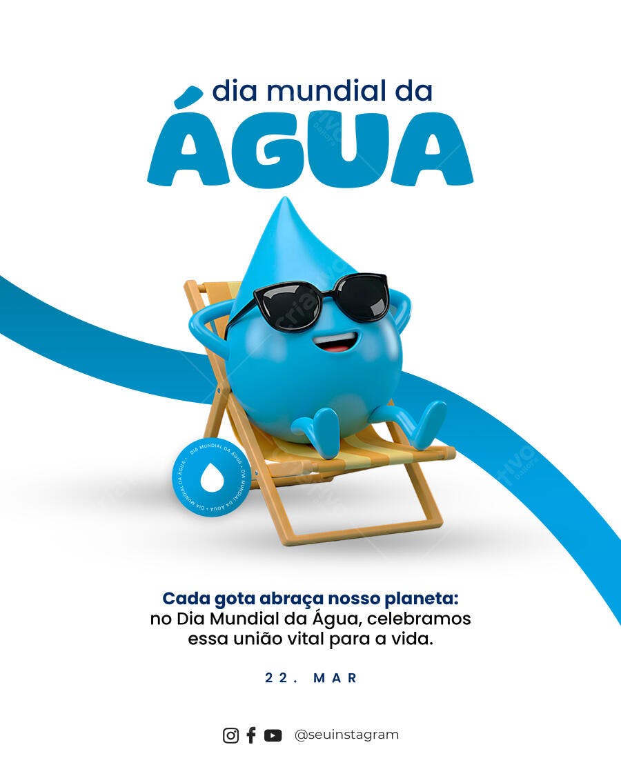 Flyer Dia Mundial da Água PSD Editável