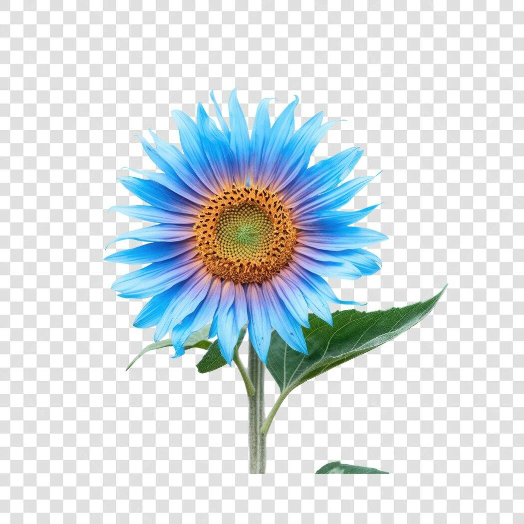 Imagem PNG Girassol Azul com Fundo Transparente