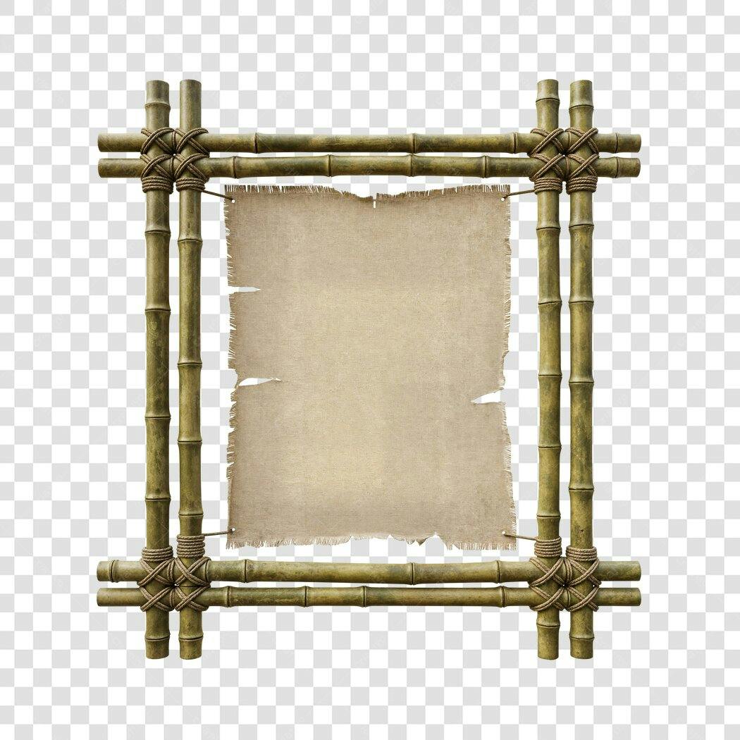 Banner de bambu com tecido PNG com fundo transparente