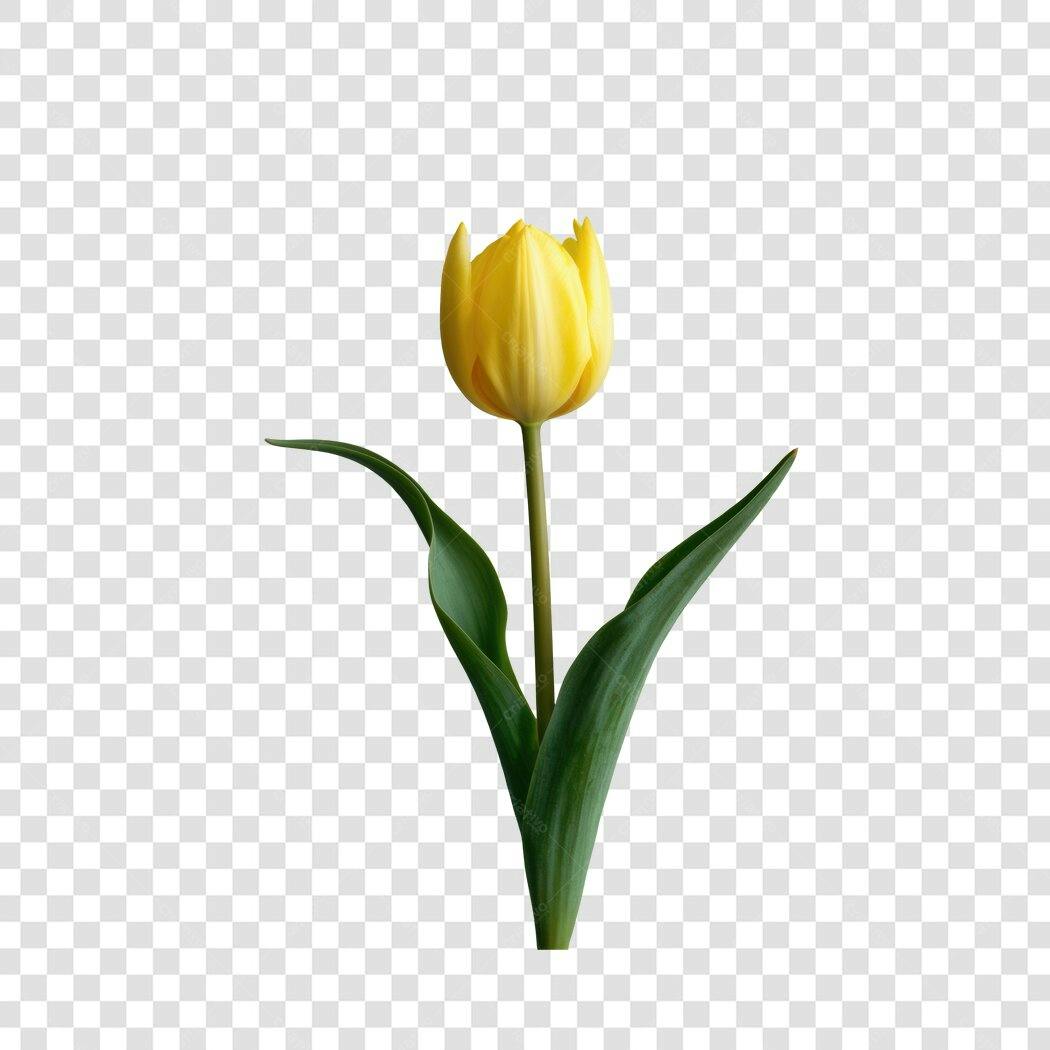 Post Instagram Flor Tulipa Amarela PNG com fundo transparente