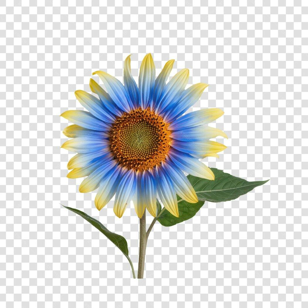 Post Instagram Girassol Azul e Amarelo PNG com fundo transparente