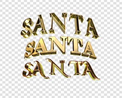 LETRA 3D ESCRITA A PALAVRA SANTA DOURADA