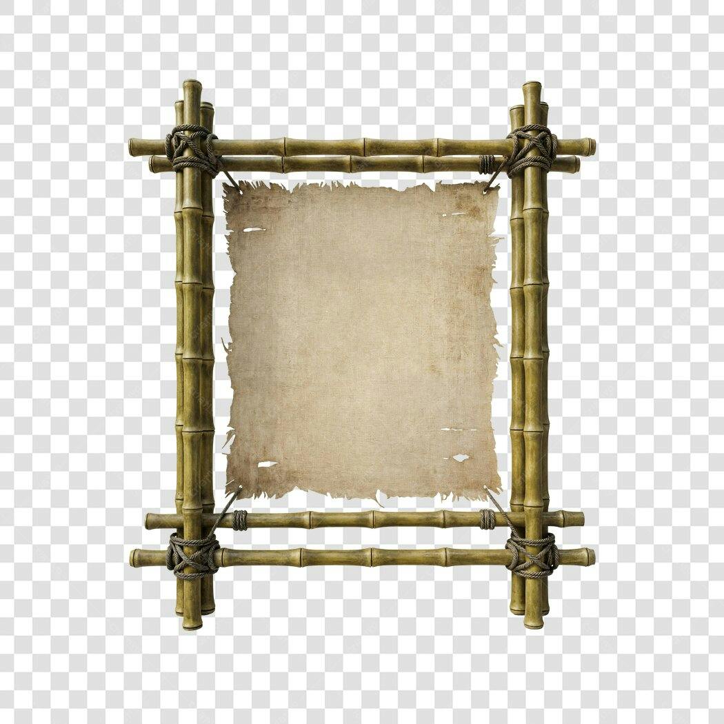 Banner de bambu PNG com fundo transparente