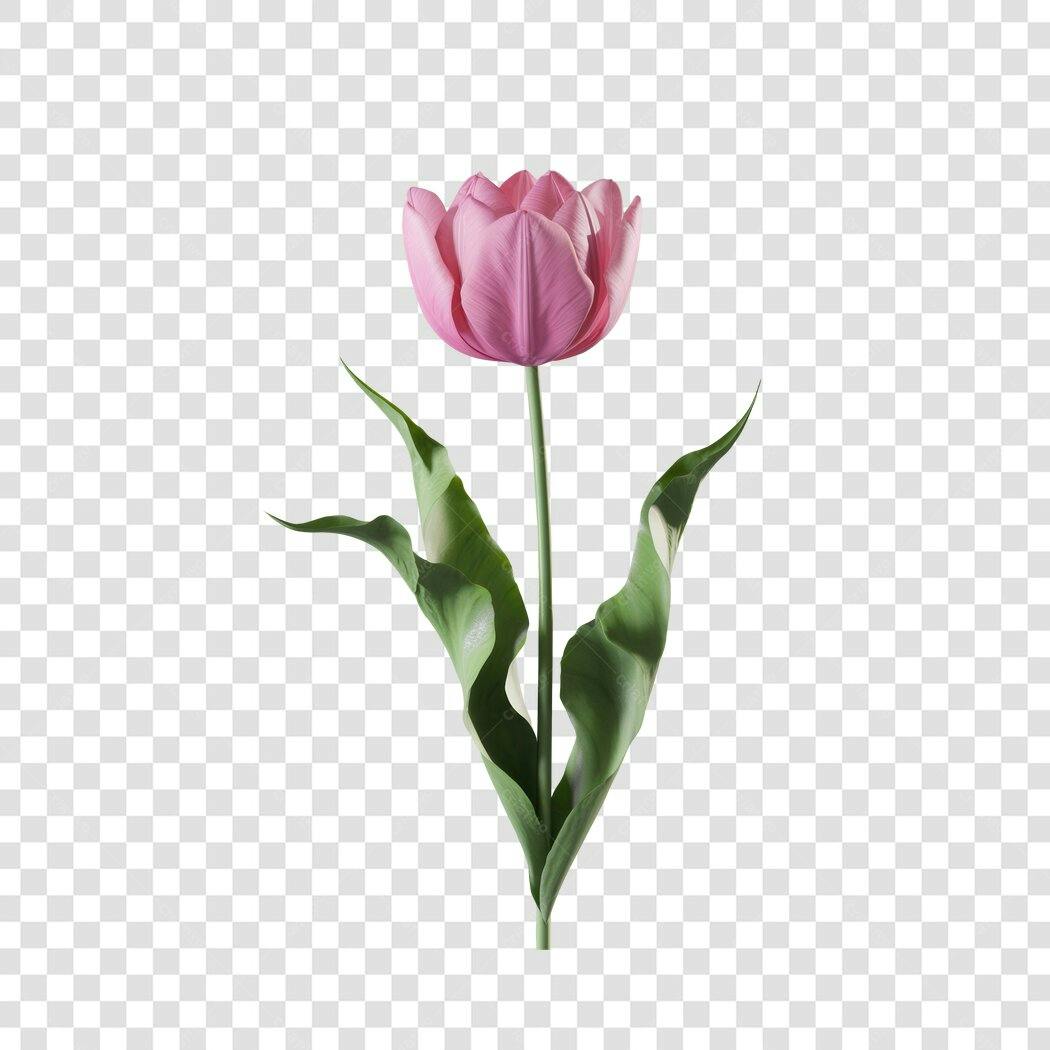 Imagem Tulipa Rosa PNG com fundo transparente