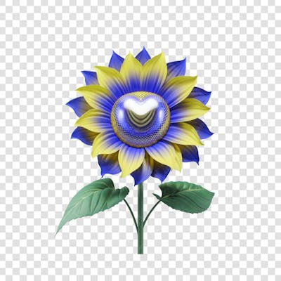 3D render FLORES ROSA VEMELHA COLORIDA AZUL FLOR elemento para composição ícone logo PSD png (161)