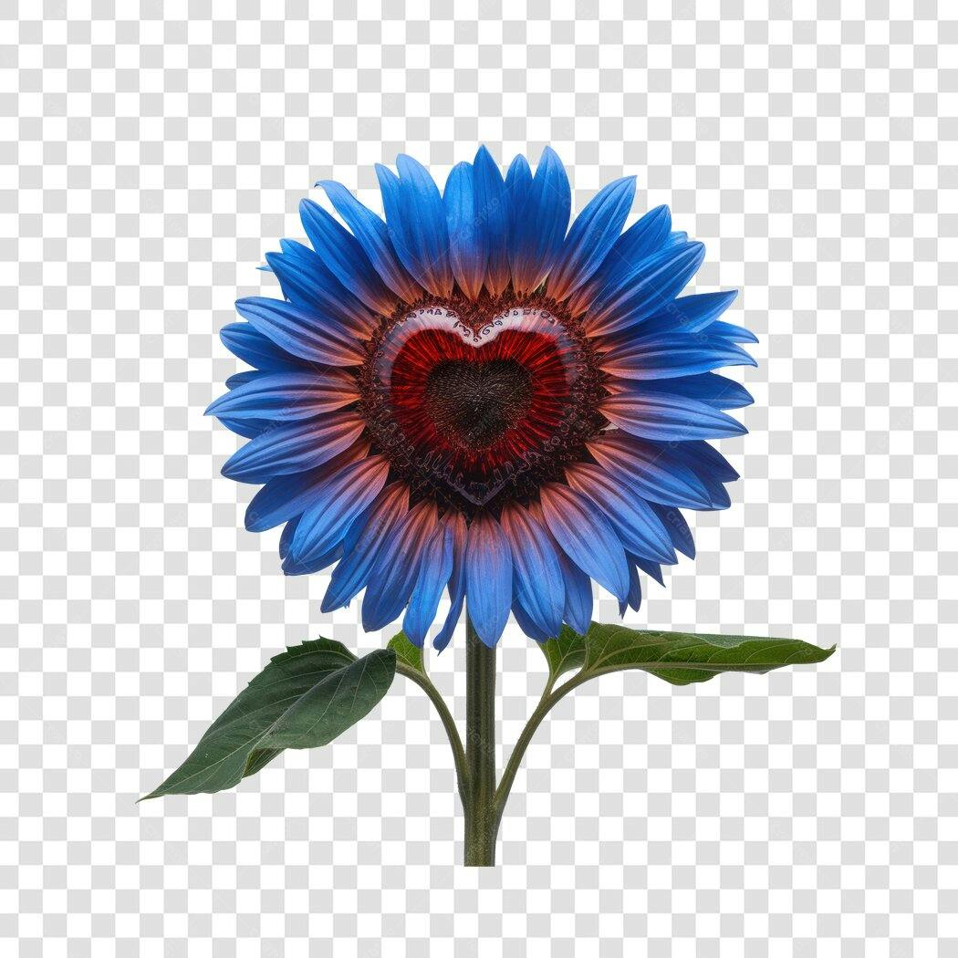 Post Instagram Dia dos Namorados Girassol Azul PNG com fundo transparente