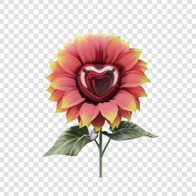 3D render FLORES ROSA VEMELHA COLORIDA AZUL FLOR elemento para composição ícone logo PSD png (132)
