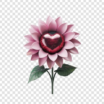 3D render FLORES ROSA VEMELHA COLORIDA AZUL FLOR elemento para composição ícone logo PSD png (140)