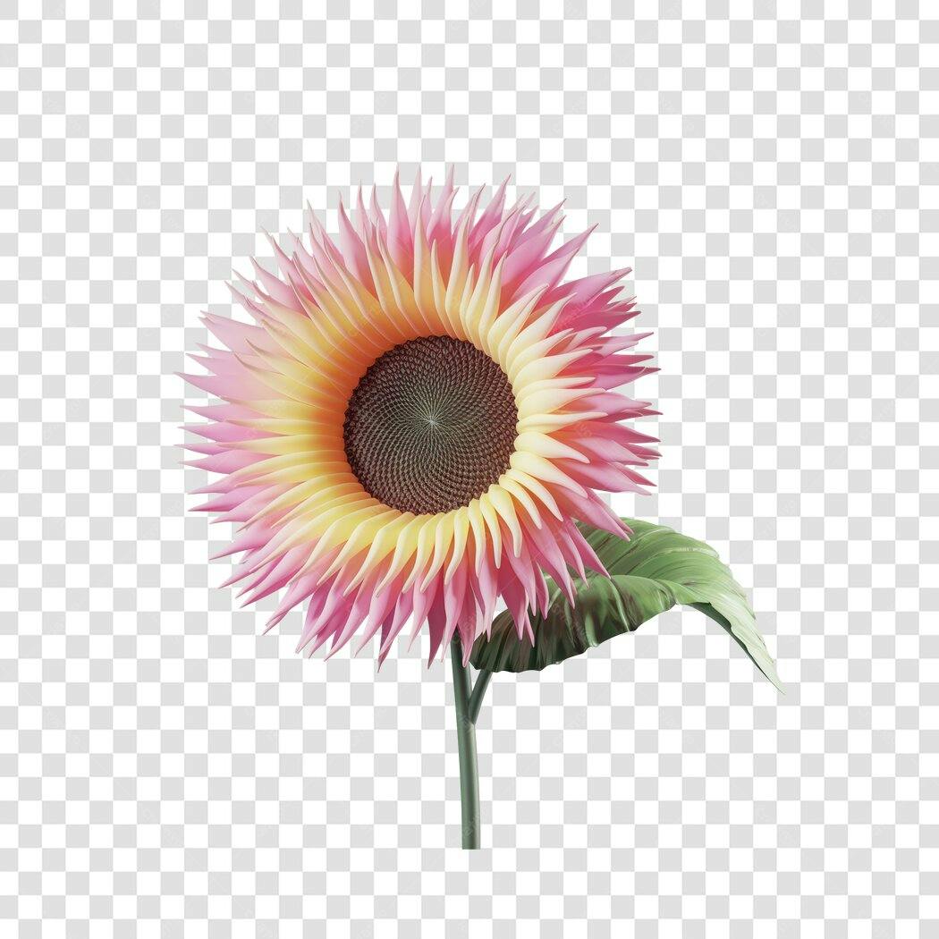 Post Instagram Girassol Rosa e Amarelo PNG com fundo transparente