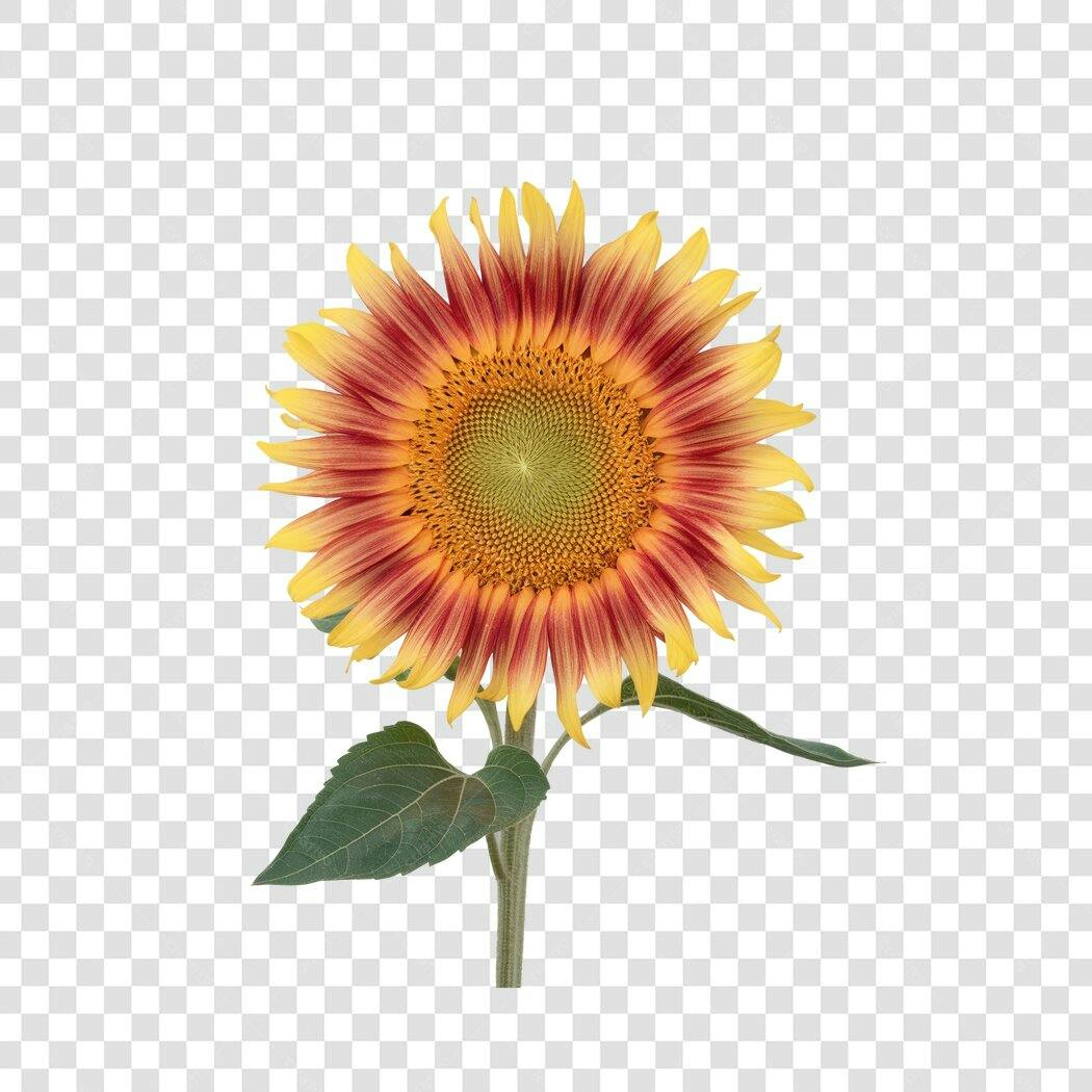 Post Instagram Girassol Vermelho e Amarelo PNG com fundo transparente