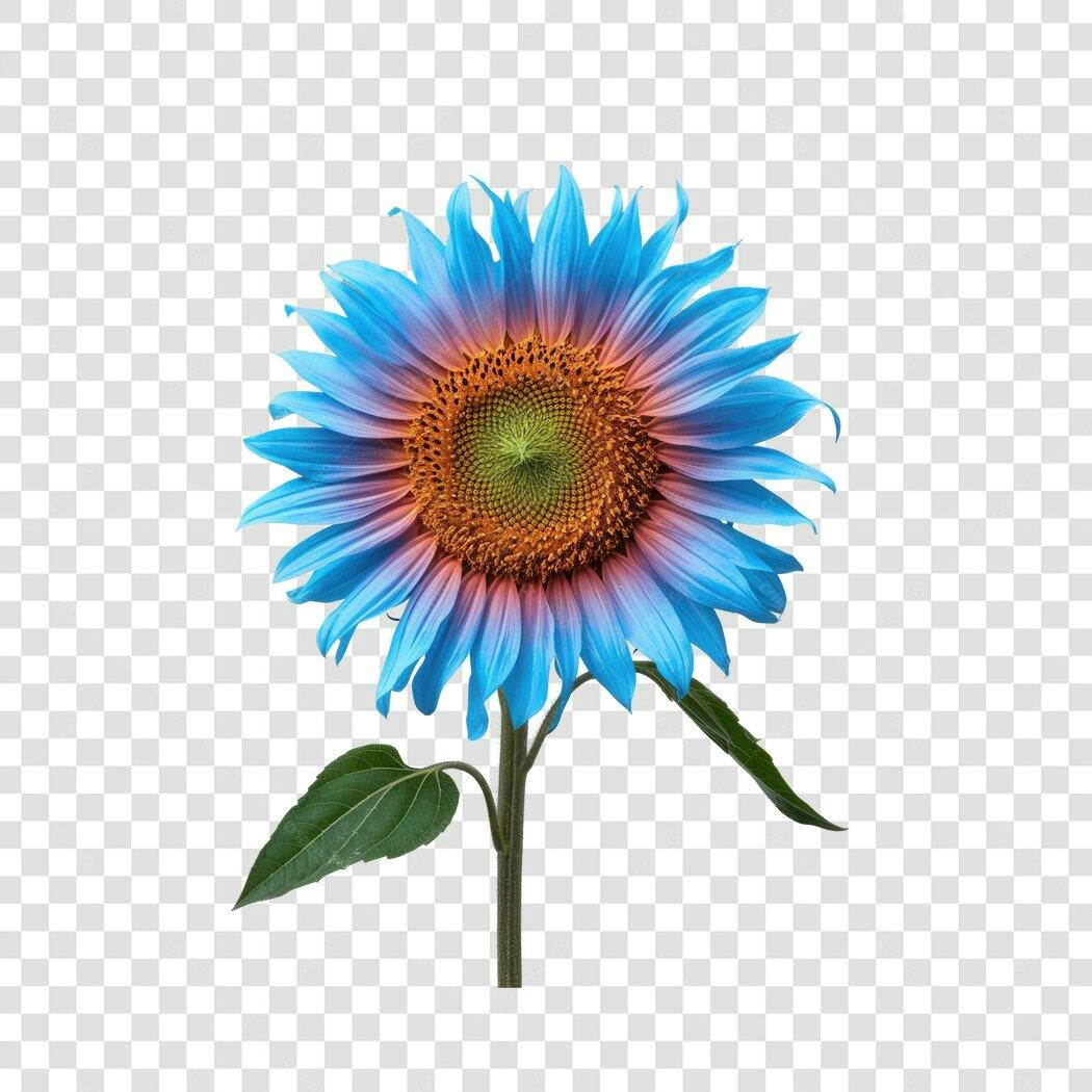 Post Instagram Girassol Azul PNG com fundo transparente