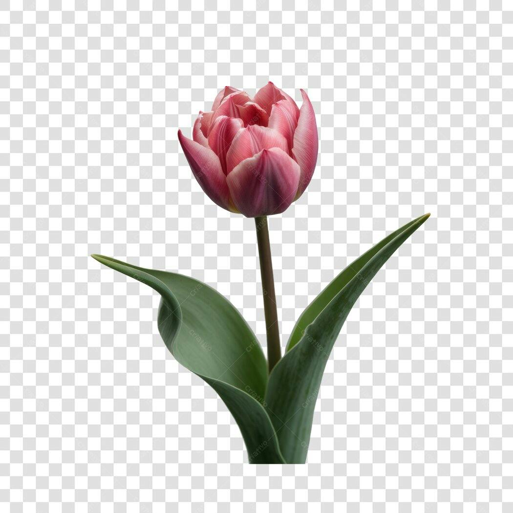 Imagem de Tulipa Rosa PNG com fundo transparente