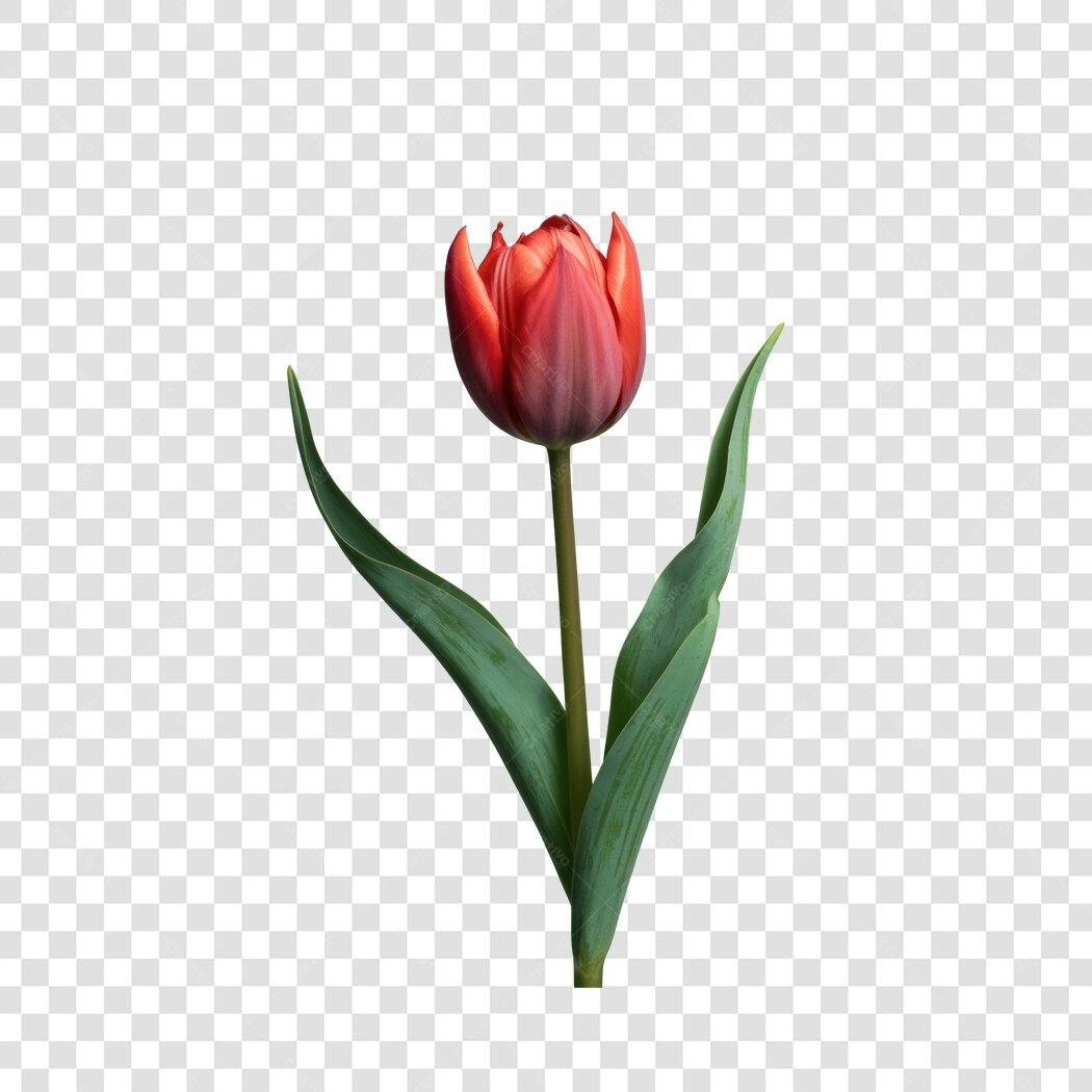 Post Instagram Dia das Mães Tulipa Vermelha PNG com fundo transparente