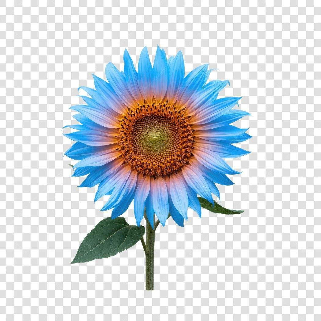 PNG Girasol Azul para Post Instagram com fundo transparente