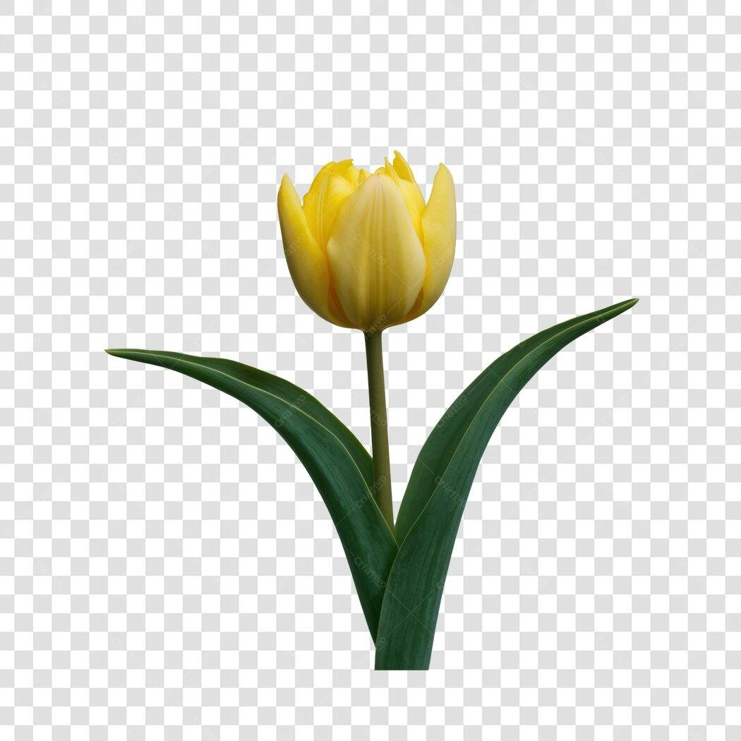 Imagem Tulipa Amarela PNG com fundo transparente