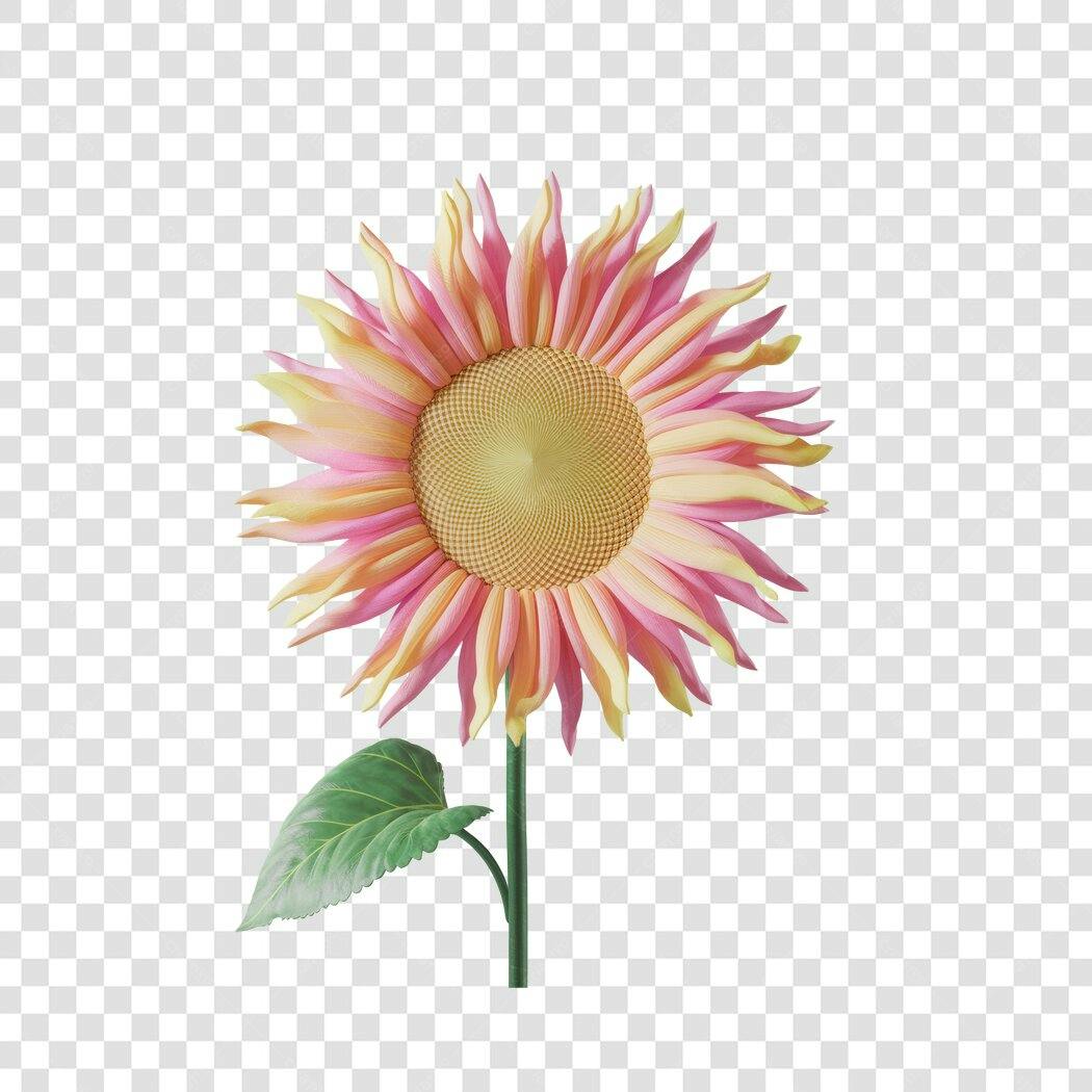 PNG Girasol Rosa e Amarelo com fundo transparente
