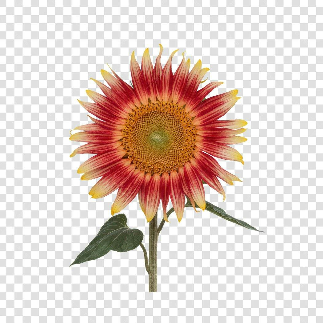 Post Instagram Girassol Vermelho e Amarelo PNG com fundo transparente