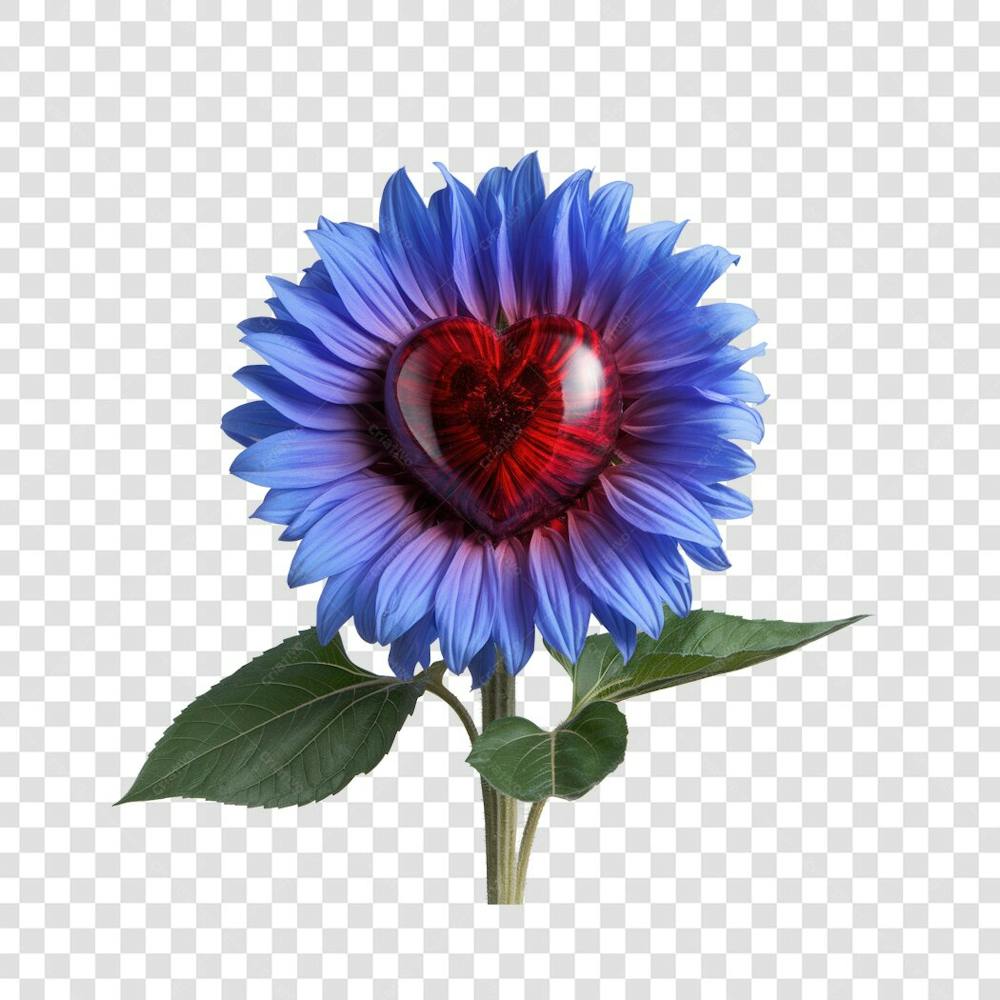 3D render FLORES ROSA VEMELHA COLORIDA AZUL FLOR elemento para composição ícone logo PSD png (144)